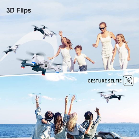 V15-1080P Wifi FPV Drone with 1080P HD Camera, Headless Mode/3D Flips, RC Quadco